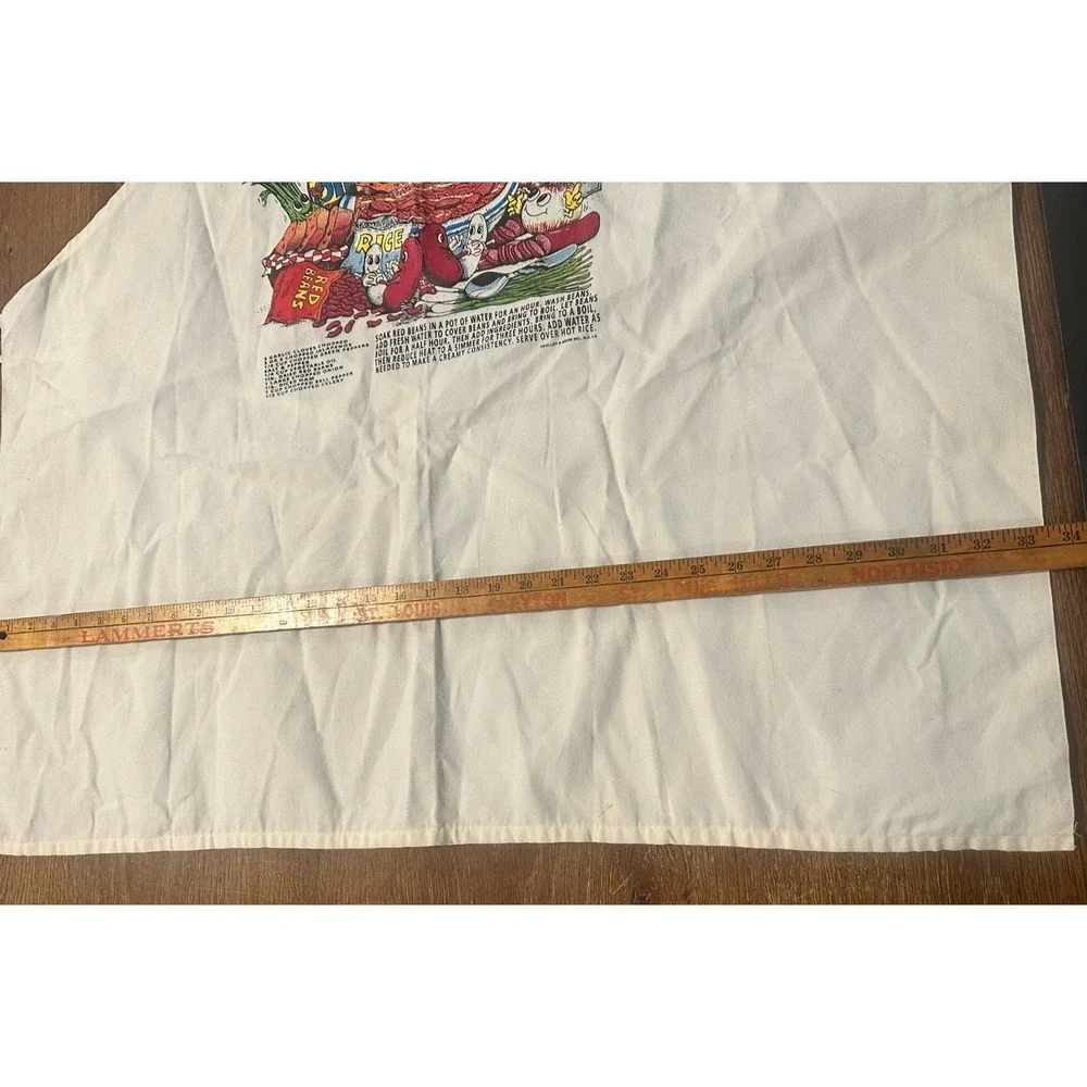 Vtg New Orleans Apron Red Beans & Rice Recipe 90'S Southern Cooking Rare Promo